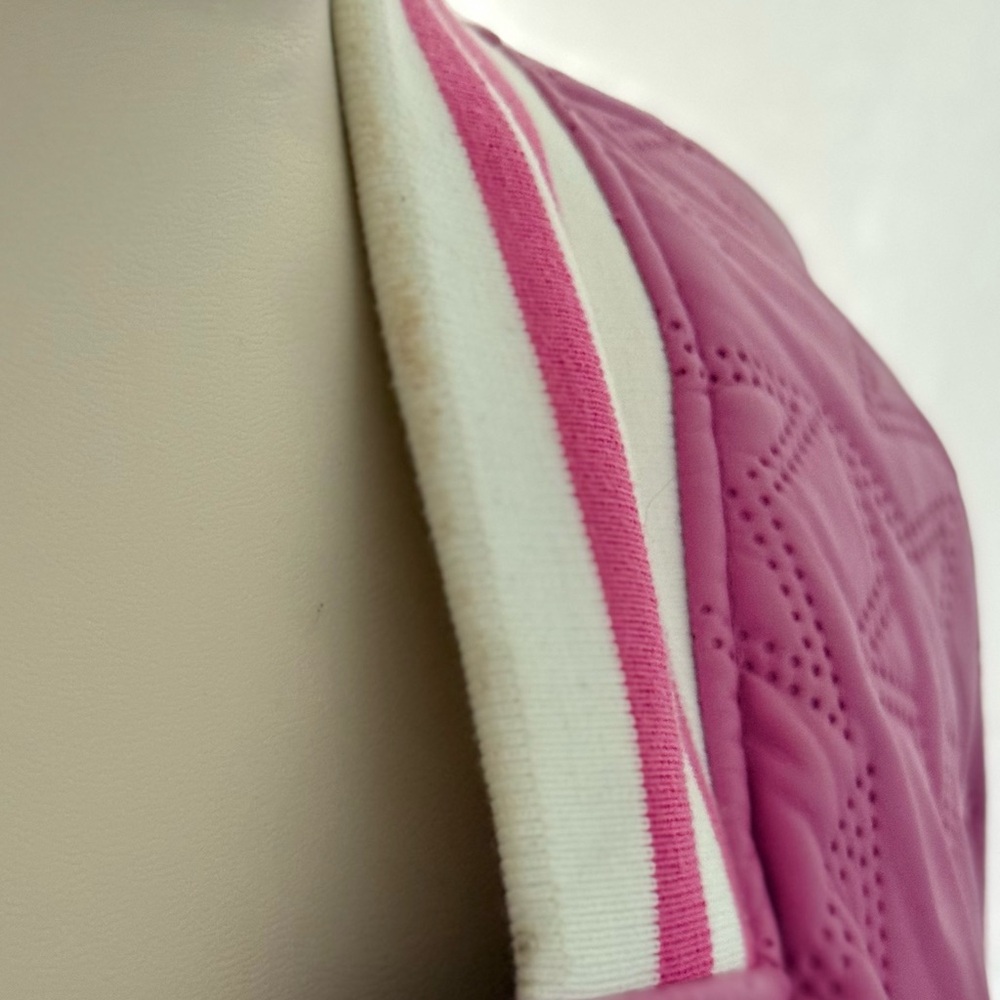 PU leather Stars Pink Bomber Jacket - Picture 9 of 12